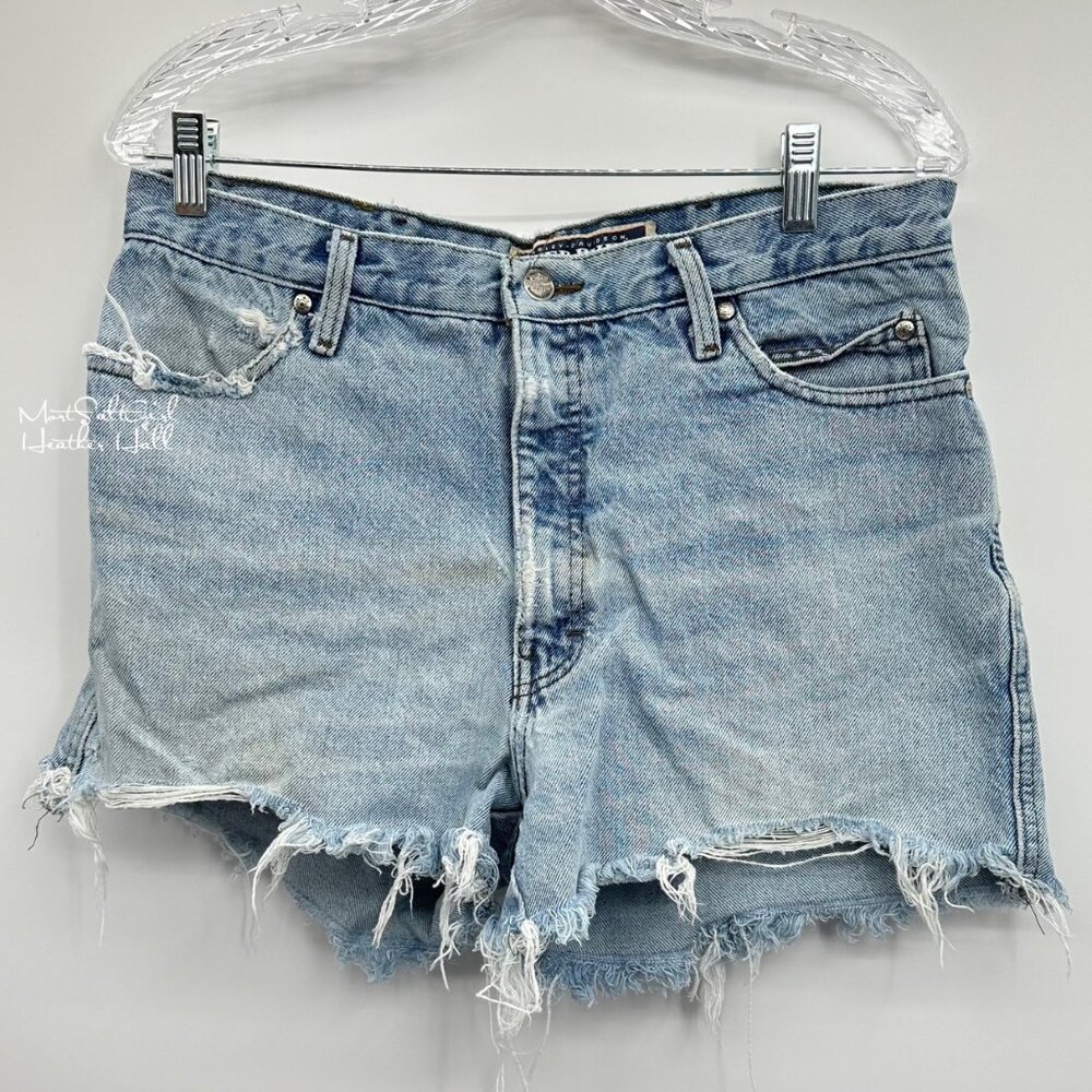 Harley-Davidson Vintage Biker Blues High-Waist Denim Cutoff Shorts USA Made